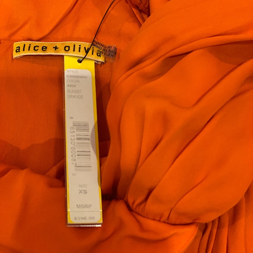 Alice & Olivia Orange Coral Tulip Dress XS NWT - Picture 5 of 5